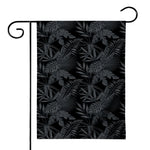 Black Palm Leaf Aloha Pattern Print House Flag