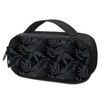 Black Palm Leaf Aloha Pattern Print Insulin Cooler Travel Case