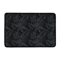 Black Palm Leaf Aloha Pattern Print Kitchen Mat