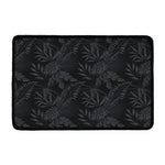 Black Palm Leaf Aloha Pattern Print Kitchen Mat