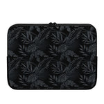 Black Palm Leaf Aloha Pattern Print Laptop Sleeve