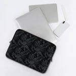 Black Palm Leaf Aloha Pattern Print Laptop Sleeve