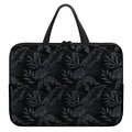 Black Palm Leaf Aloha Pattern Print Laptop Sleeve With Handle