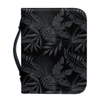 Black Palm Leaf Aloha Pattern Print Leather Bible Cover