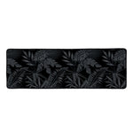 Black Palm Leaf Aloha Pattern Print Long Kitchen Mat