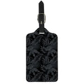 Black Palm Leaf Aloha Pattern Print Luggage Tag