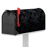 Black Palm Leaf Aloha Pattern Print Mailbox Cover
