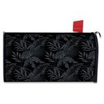 Black Palm Leaf Aloha Pattern Print Mailbox Cover