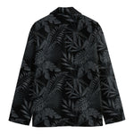 Black Palm Leaf Aloha Pattern Print Men's Blazer