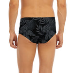 Black Palm Leaf Aloha Pattern Print Men's Briefs