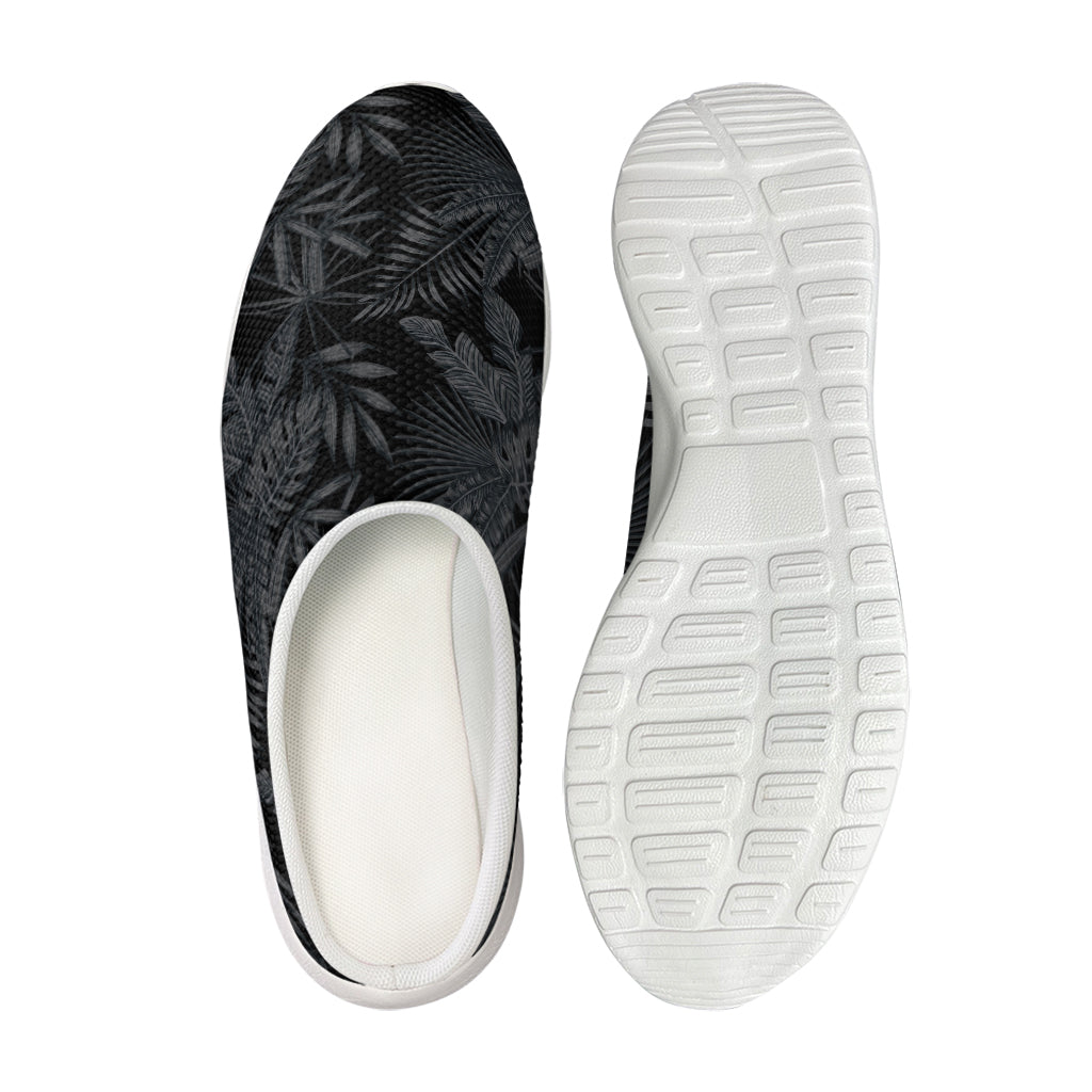 Black Palm Leaf Aloha Pattern Print Mesh Casual Shoes