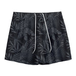 Black Palm Leaf Aloha Pattern Print Mesh Shorts