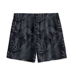 Black Palm Leaf Aloha Pattern Print Mesh Shorts