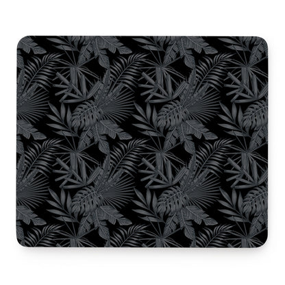 Black Palm Leaf Aloha Pattern Print Mouse Pad