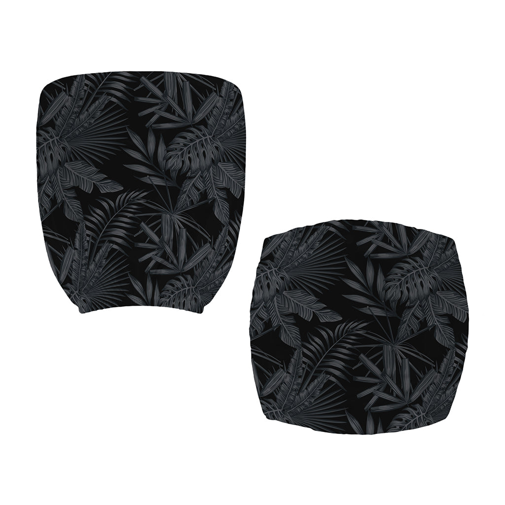 Black Palm Leaf Aloha Pattern Print Office Chair Cover