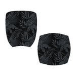 Black Palm Leaf Aloha Pattern Print Office Chair Cover