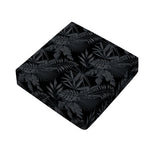 Black Palm Leaf Aloha Pattern Print Outdoor Seat Cushion Cover