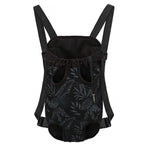 Black Palm Leaf Aloha Pattern Print Pet Carrier Backpack
