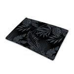Black Palm Leaf Aloha Pattern Print Pet Cooling Mat Cover