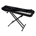 Black Palm Leaf Aloha Pattern Print Piano Keyboard Cover