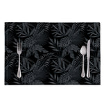 Black Palm Leaf Aloha Pattern Print Placemat