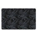 Black Palm Leaf Aloha Pattern Print Polyester Doormat