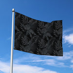 Black Palm Leaf Aloha Pattern Print Polyester Flag