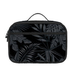 Black Palm Leaf Aloha Pattern Print Portable Lunch Bag