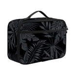Black Palm Leaf Aloha Pattern Print Portable Lunch Bag