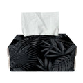 Black Palm Leaf Aloha Pattern Print Rectangle Tissue Box Cover