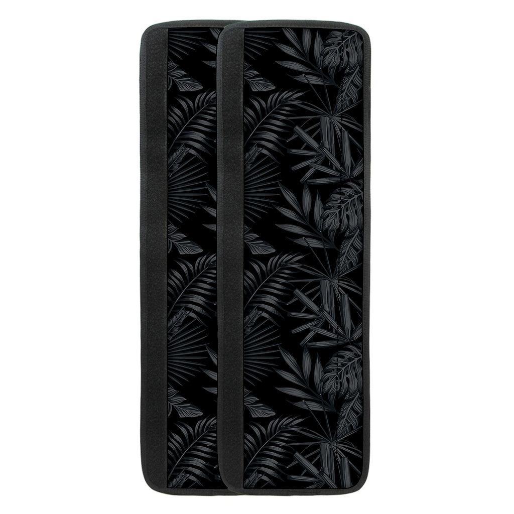Black Palm Leaf Aloha Pattern Print Refrigerator Handle Covers