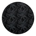 Black Palm Leaf Aloha Pattern Print Round Blanket
