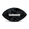 Black Palm Leaf Aloha Pattern Print Rugby Ball