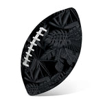 Black Palm Leaf Aloha Pattern Print Rugby Ball