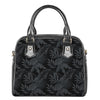 Black Palm Leaf Aloha Pattern Print Shoulder Handbag