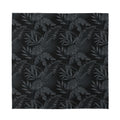 Black Palm Leaf Aloha Pattern Print Silk Bandana