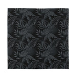 Black Palm Leaf Aloha Pattern Print Silk Bandana