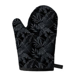 Black Palm Leaf Aloha Pattern Print Single Oven Mitt