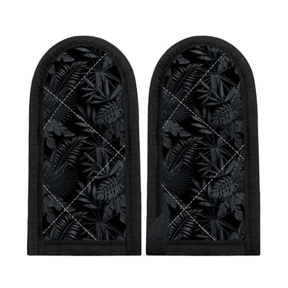 Black Palm Leaf Aloha Pattern Print Skillet Handle Cover