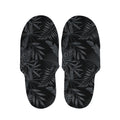 Black Palm Leaf Aloha Pattern Print Slippers