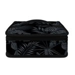 Black Palm Leaf Aloha Pattern Print Small Lunch Bag