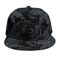 Black Palm Leaf Aloha Pattern Print Snapback Cap