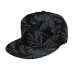 Black Palm Leaf Aloha Pattern Print Snapback Cap