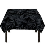 Black Palm Leaf Aloha Pattern Print Tablecloth