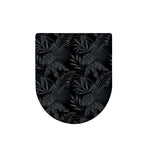 Black Palm Leaf Aloha Pattern Print Toilet Lid Cover