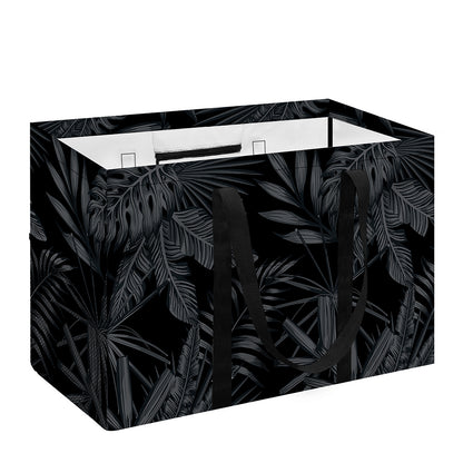 Black Palm Leaf Aloha Pattern Print Utility Tote Bag