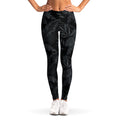 Black Palm Leaf Aloha Pattern Print Women's Leggings