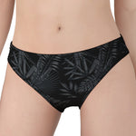 Black Palm Leaf Aloha Pattern Print Women's Panties