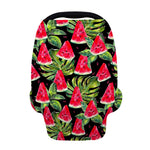 Black Palm Leaf Watermelon Pattern Print Baby Seat Cover