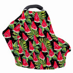 Black Palm Leaf Watermelon Pattern Print Baby Seat Cover